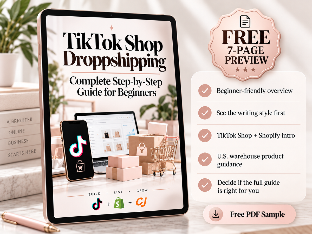 TikTok Shop Dropshipping — Free 7-Page Preview