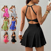 Sporty Women's Square Neck Sports Dress, Cute And Casual, Hidden Shorts, Tennis Dress